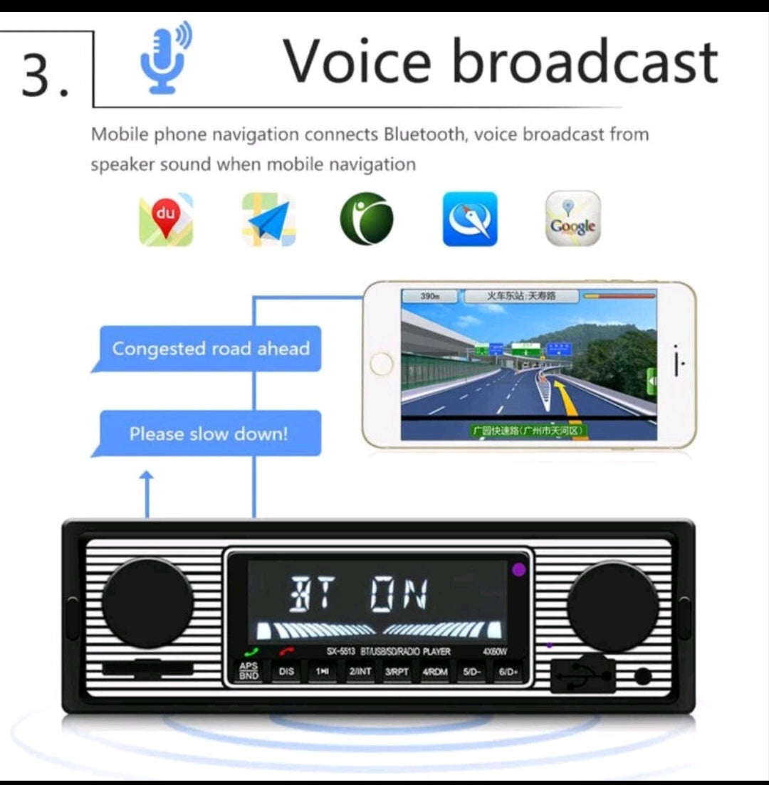 Autoradio Bluetooth Oldtimer Yountimer US Cars DIN 1 Norm