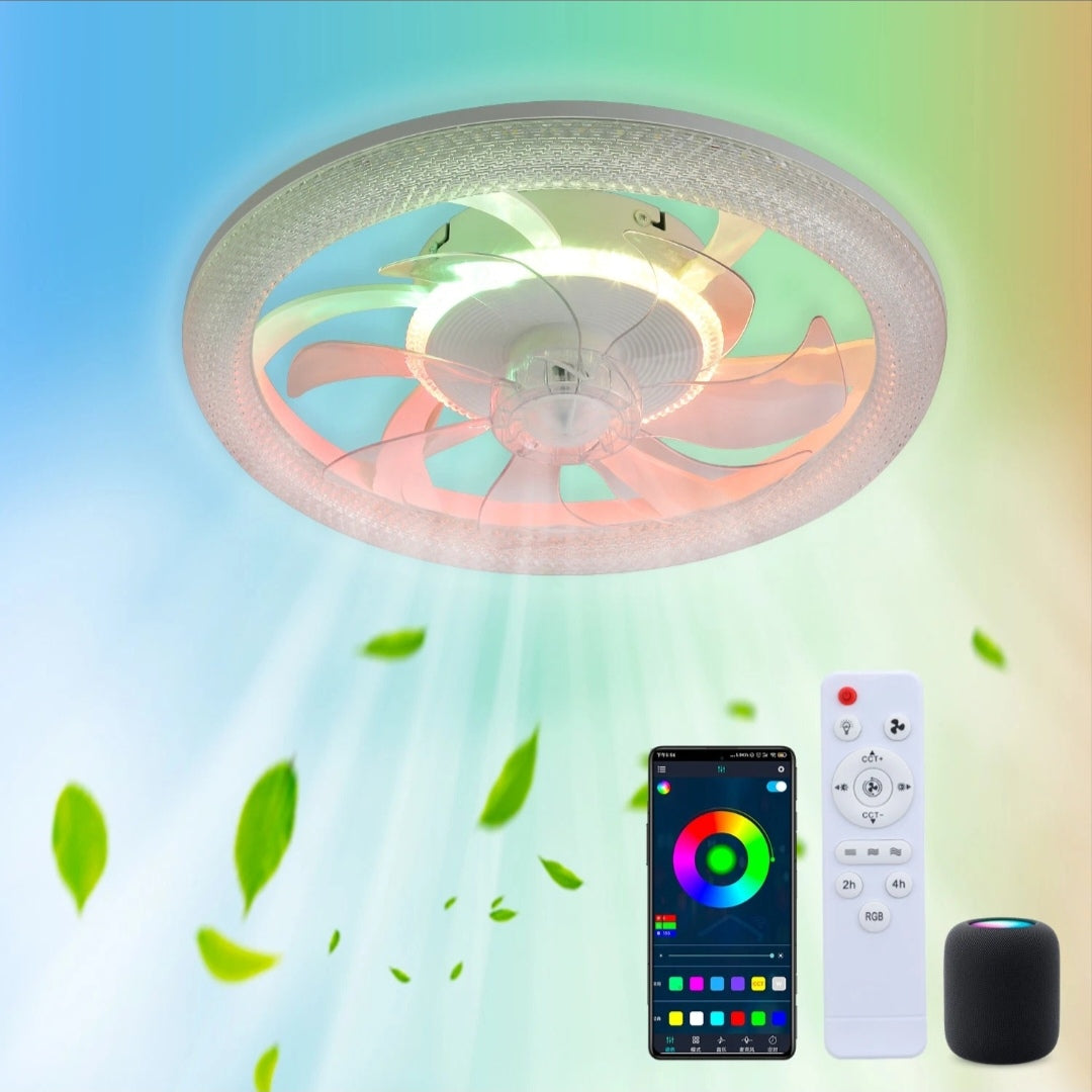 LED Deckenventilator Deckenleuchte Deckenlampe Rgb Bluetooth Lautsprecher Smart