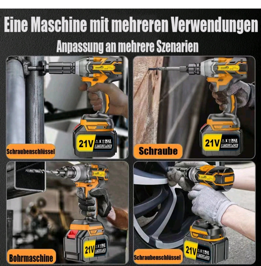 Akku Schlagschrauber mit 2 Akkus und Zubehör