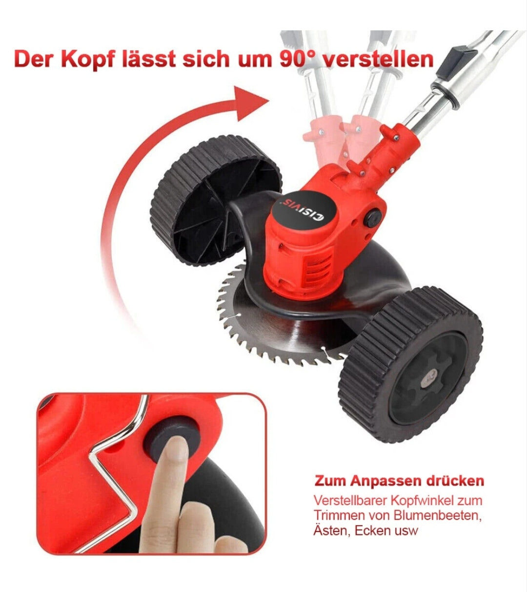 Elektrischer Rasentrimmer Akku Grasschneider mit 2 Akkus