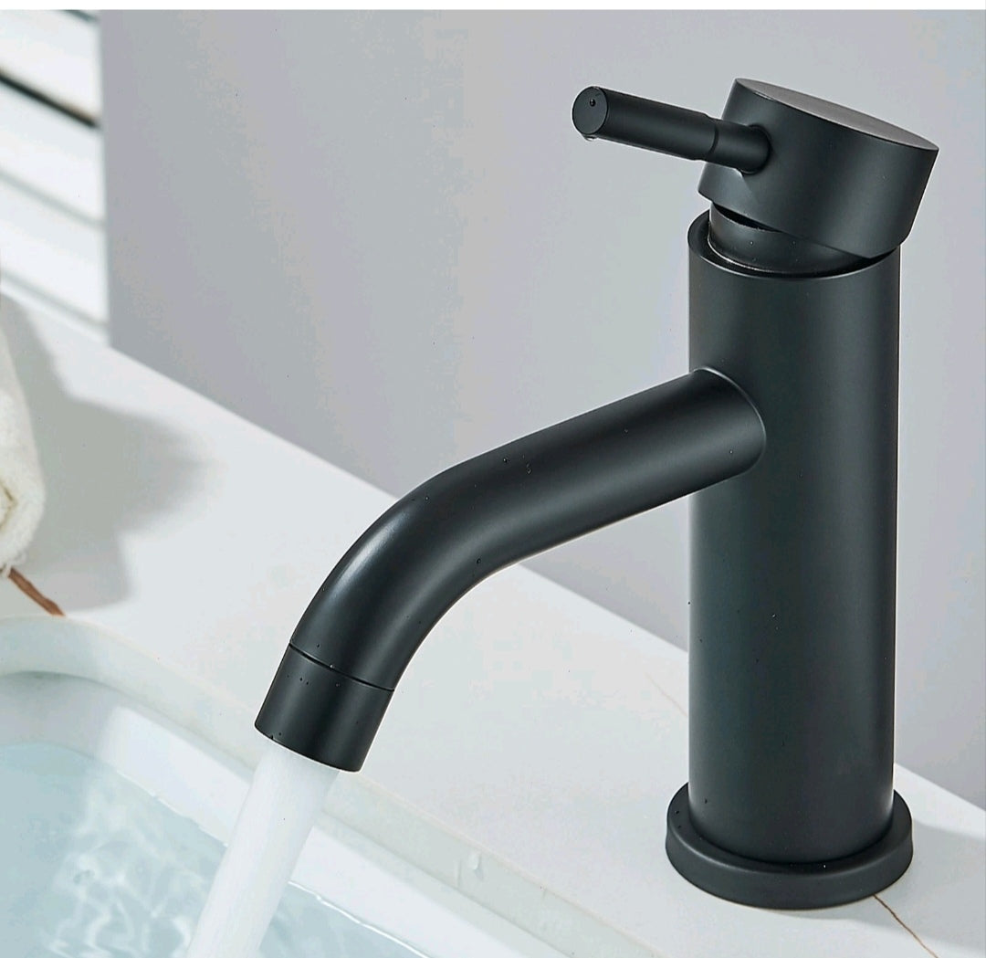 Bad Waschbecken Wasserhahn Armatur Edelstahl Schwarz Neu