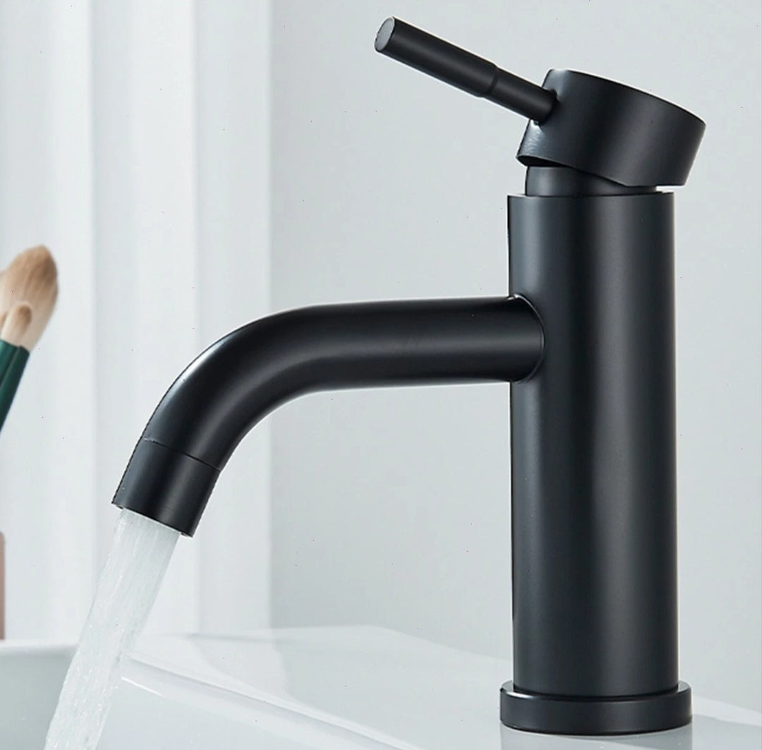 Bad Waschbecken Wasserhahn Armatur Edelstahl Schwarz Neu