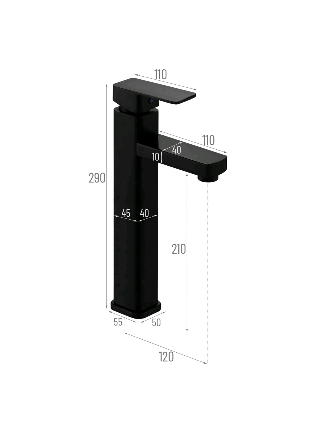 Bad Waschbecken Wasserhahn Armatur Hoch Schwarz