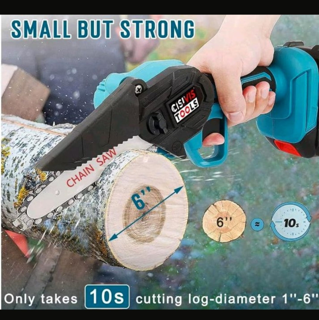 Akku Kettensäge Gartensäge mit 2 Akkus Motorsäge