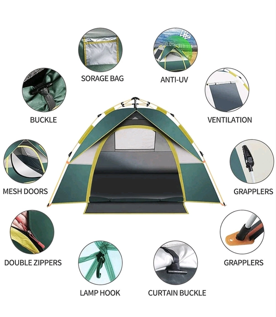 Campingzelt Pop Up Zelt Wurfzelt Wasserfest