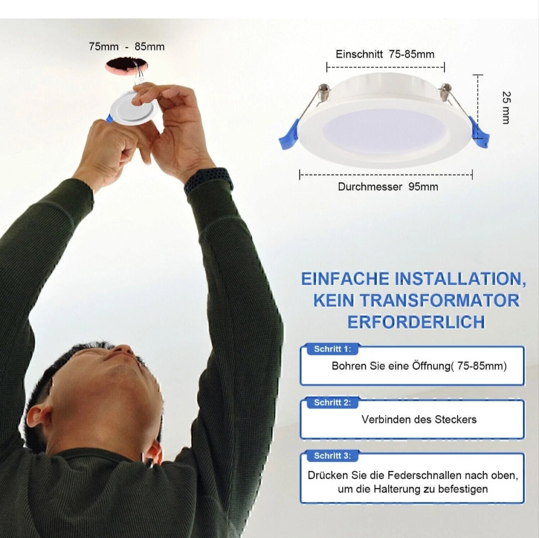 Led Einbau Spots Strahler 20St Kaltweiss