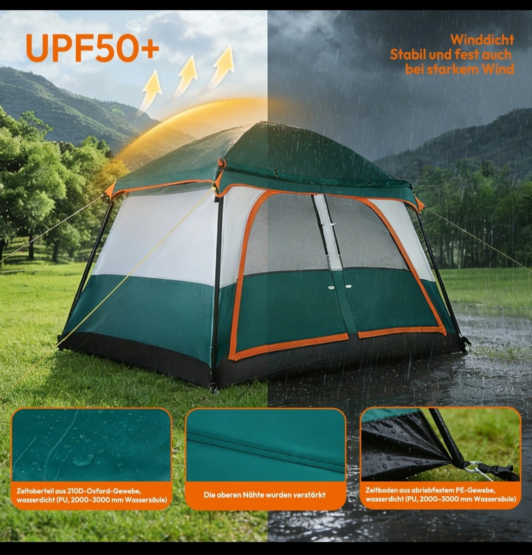 Campingzelt Pop Up Zelt Wurfzelt Wasserfest 4 Personen