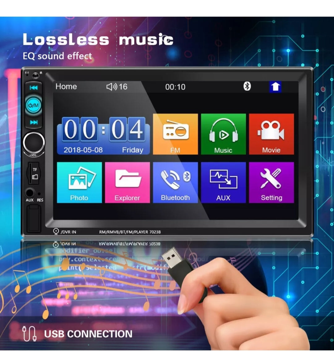 Autoradio Bluetooth Doppel Din2 Touchscreen Rückfahrtkamera
