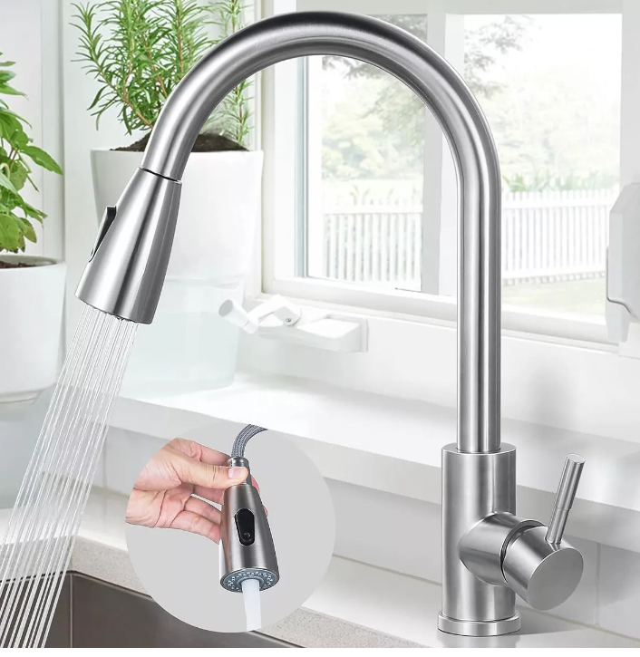 Küchenarmatur Wasserhahn Mischbatterie Hochdruck Edelstahl