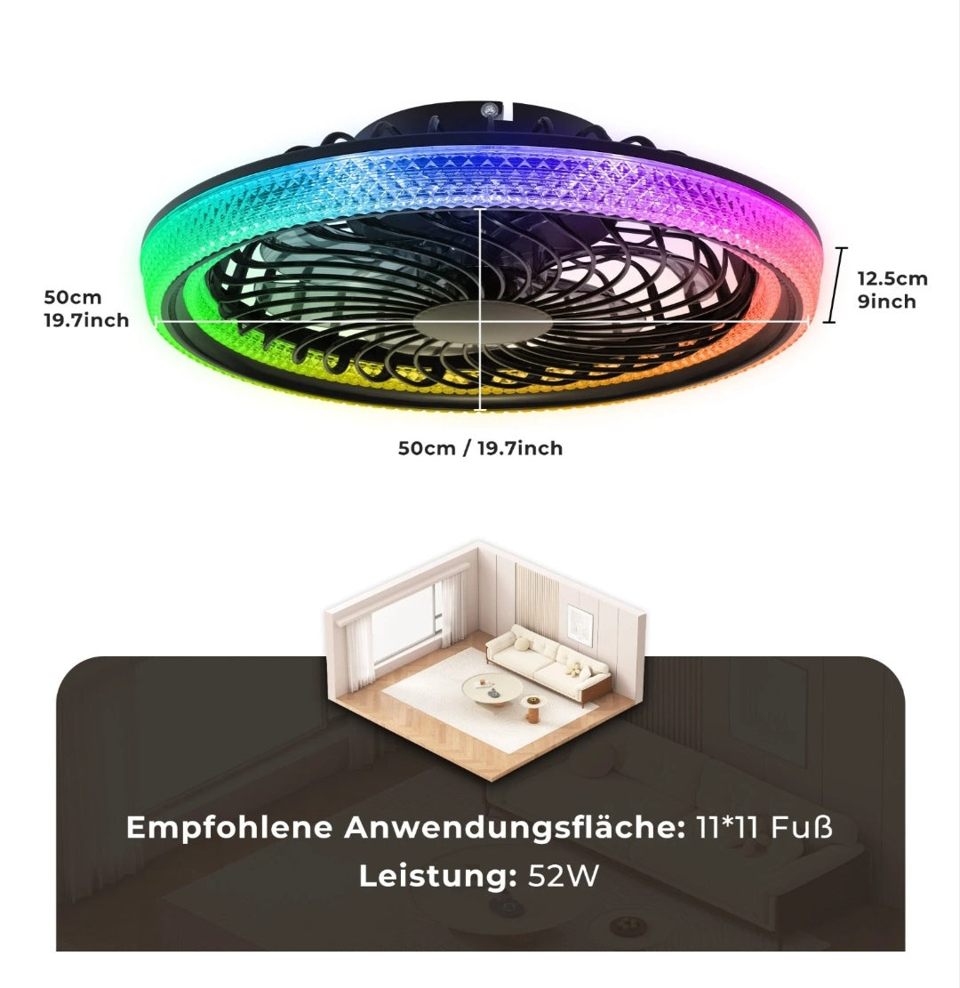 Deckenlampe Deckenleuchte Deckenventilator Rgb Dimmbar