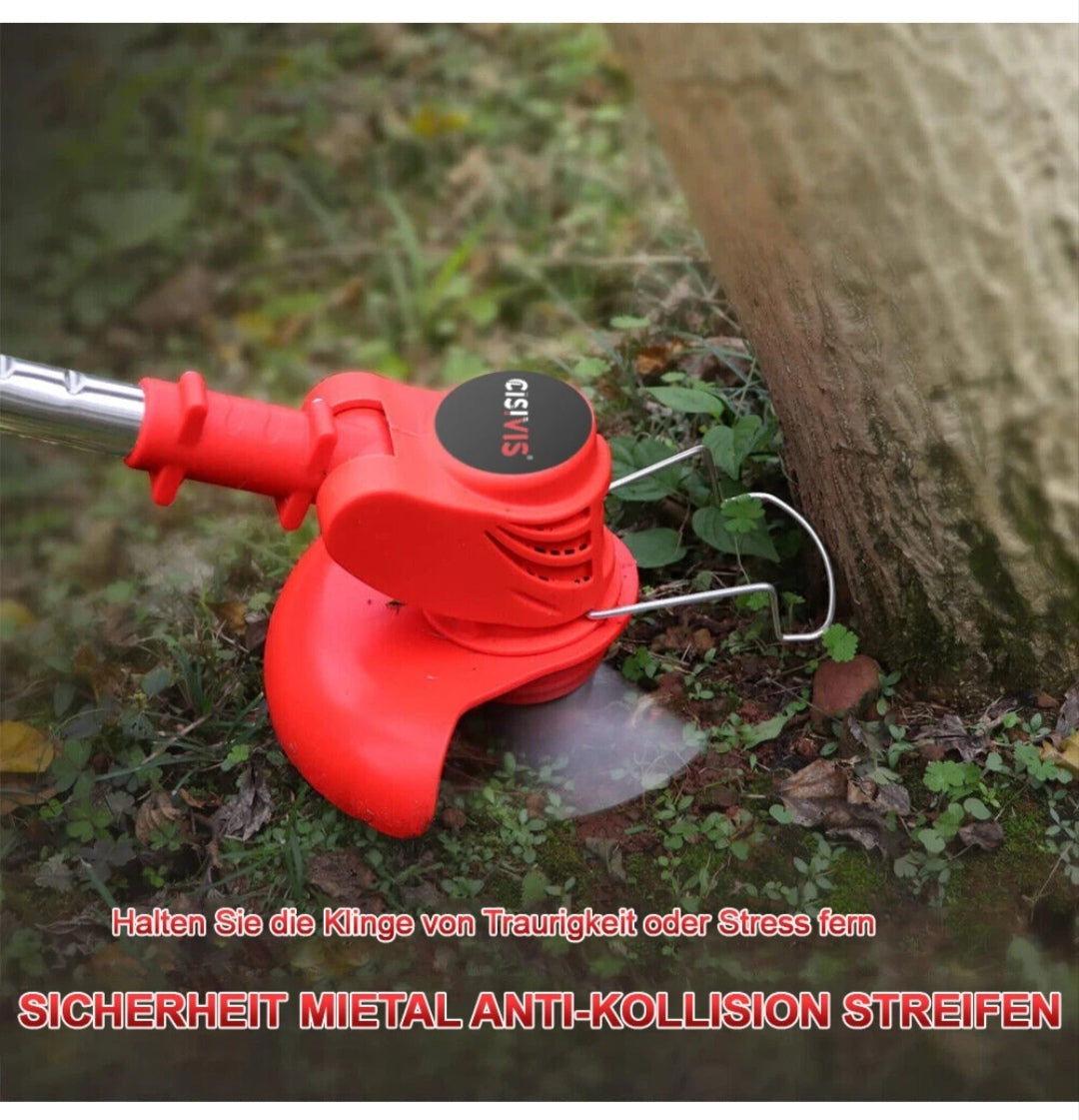 Elektrischer Rasentrimmer Akku Grasschneider mit 2 Akkus