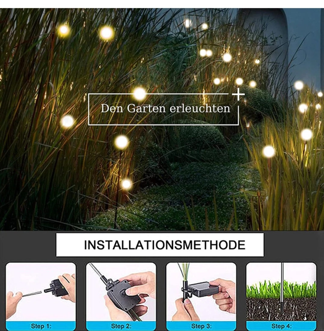 Solarleuchten Solarlampen 4 Stück Glühwürmchen