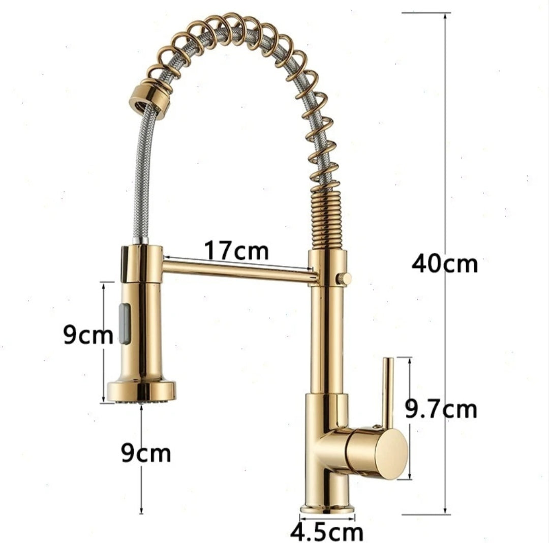 Küchenarmartur Mischbatterie Wasserhahn Gold Design