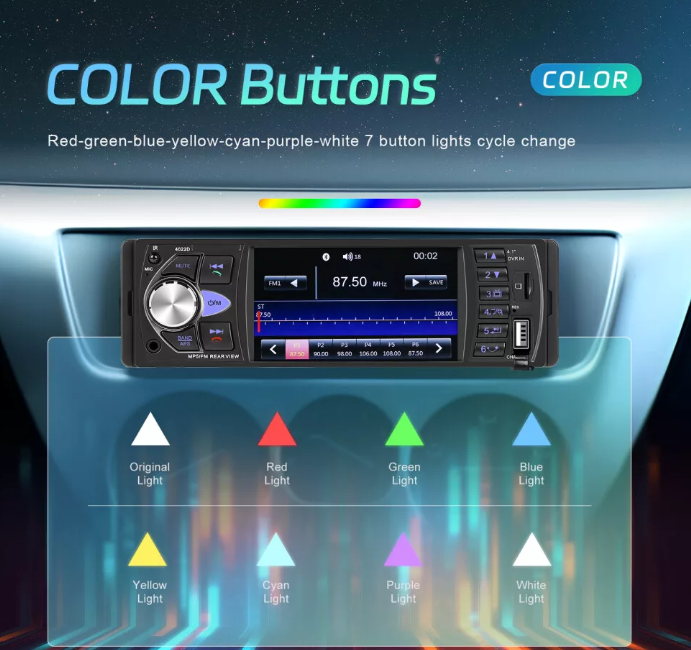 Autoradio Bluetooth Freisprechen DIN 1 Norm 4 Zoll