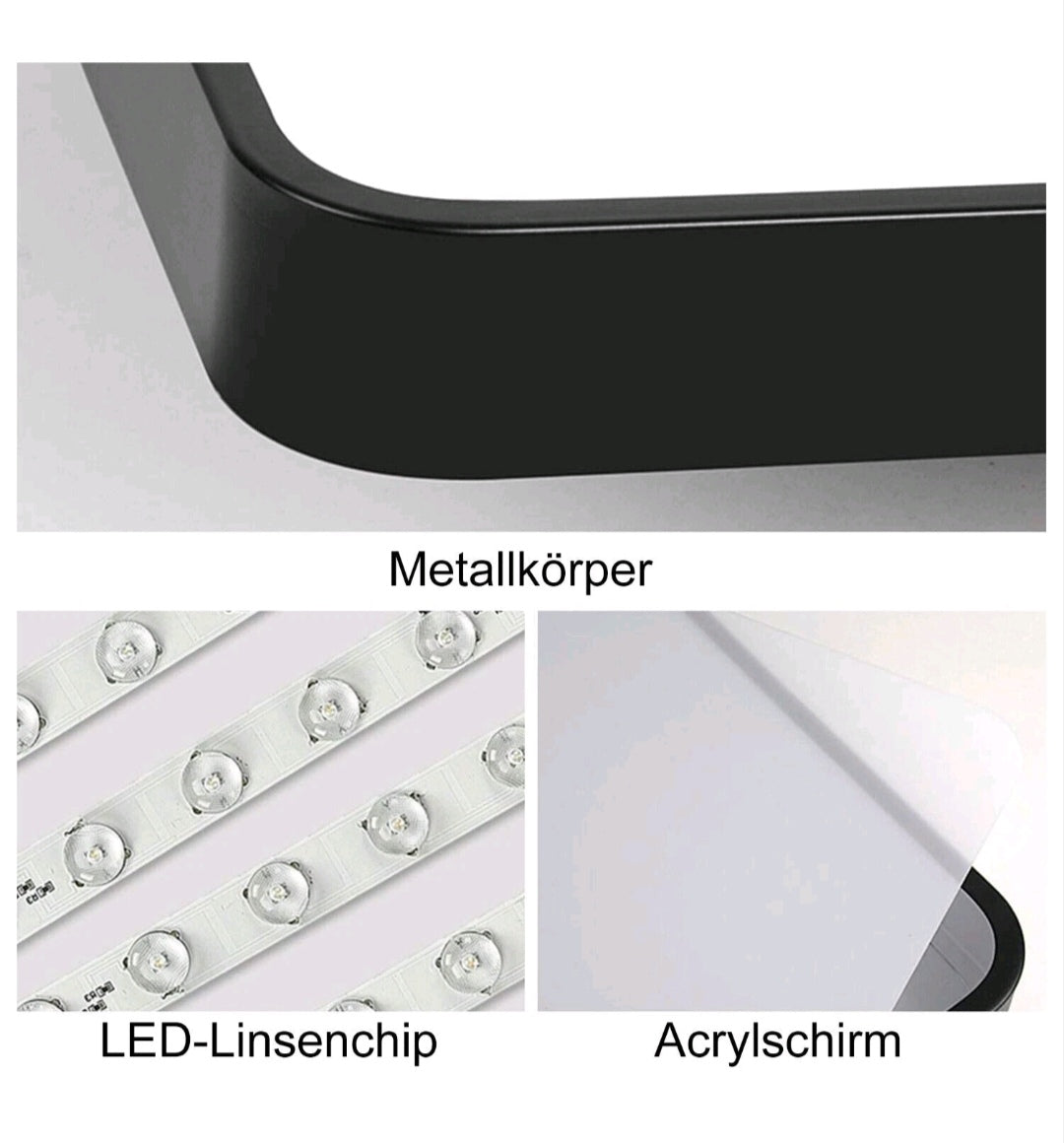 LED Deckenlampe Deckenleuchte Dimmbar Groß Schwarz