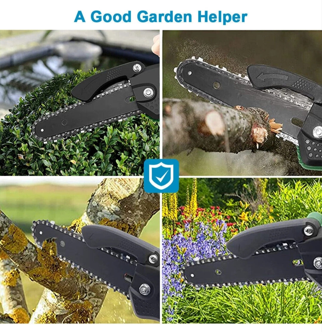 Akku Kettensäge Gartensäge 8 Zoll mit 2 Akkus