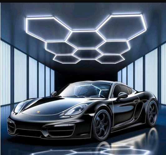 Hexagon 8er LED Werkstatt Garage Showroom Licht