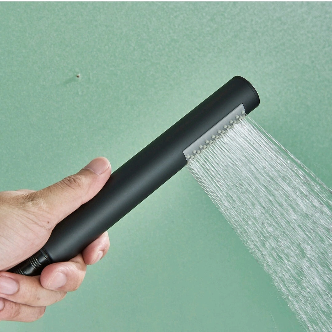Badewannenarmartur Wannenarmartur mit Brause Schwarz