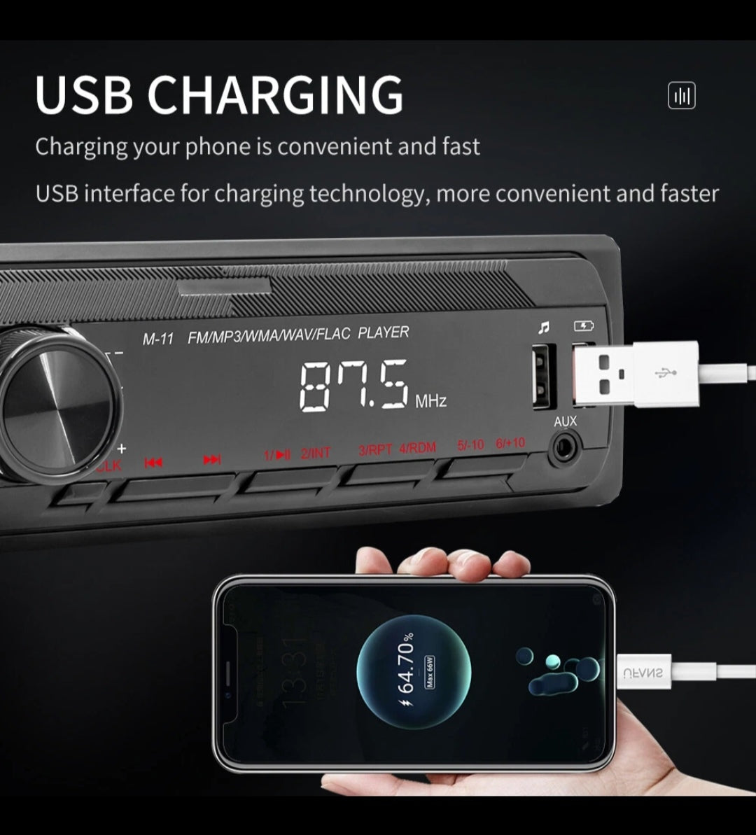 Autoradio Bluetooth Freisprechen Universal Din1 USB Aux SD