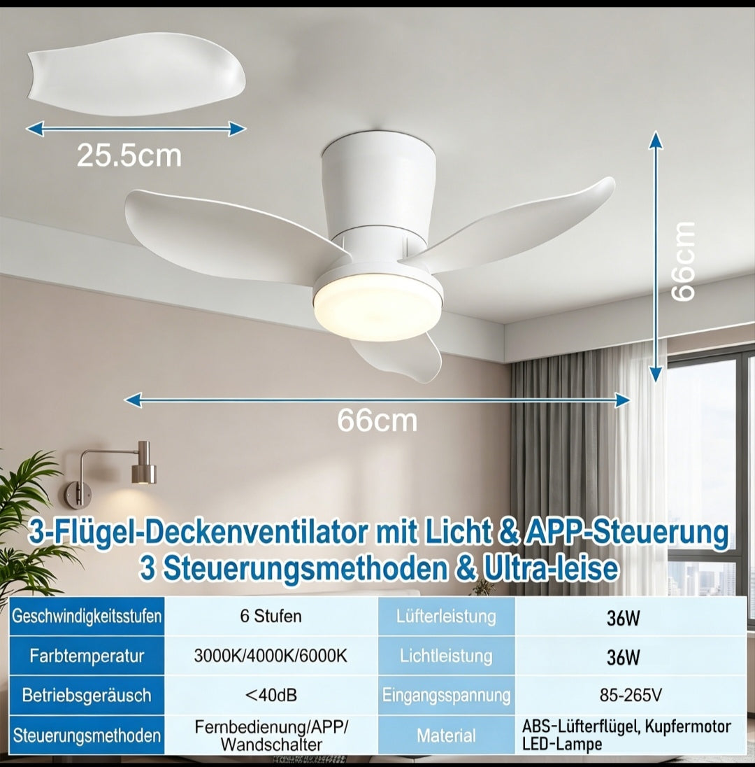 Deckenventilator Deckenleuchte Ventilator