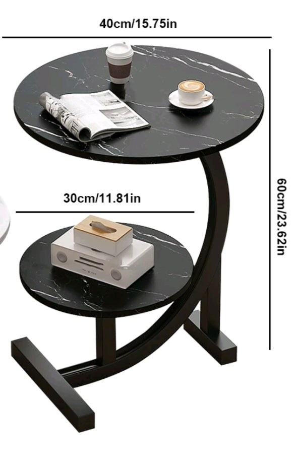 Couchtisch Beistelltisch Marmor-Optik Schwarz