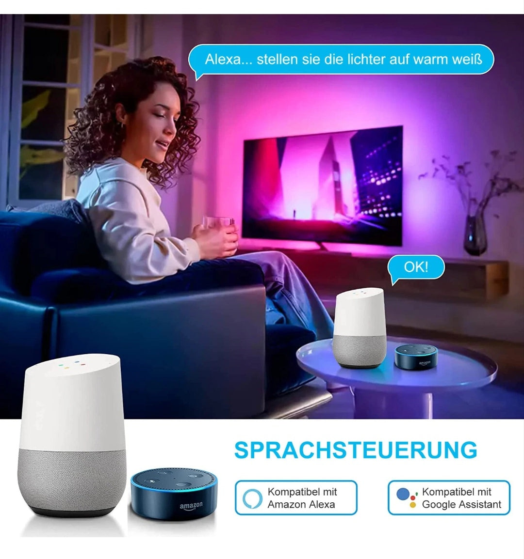 LED Deckenlampe Deckenleuchte Dimmbar Rgb Alexa