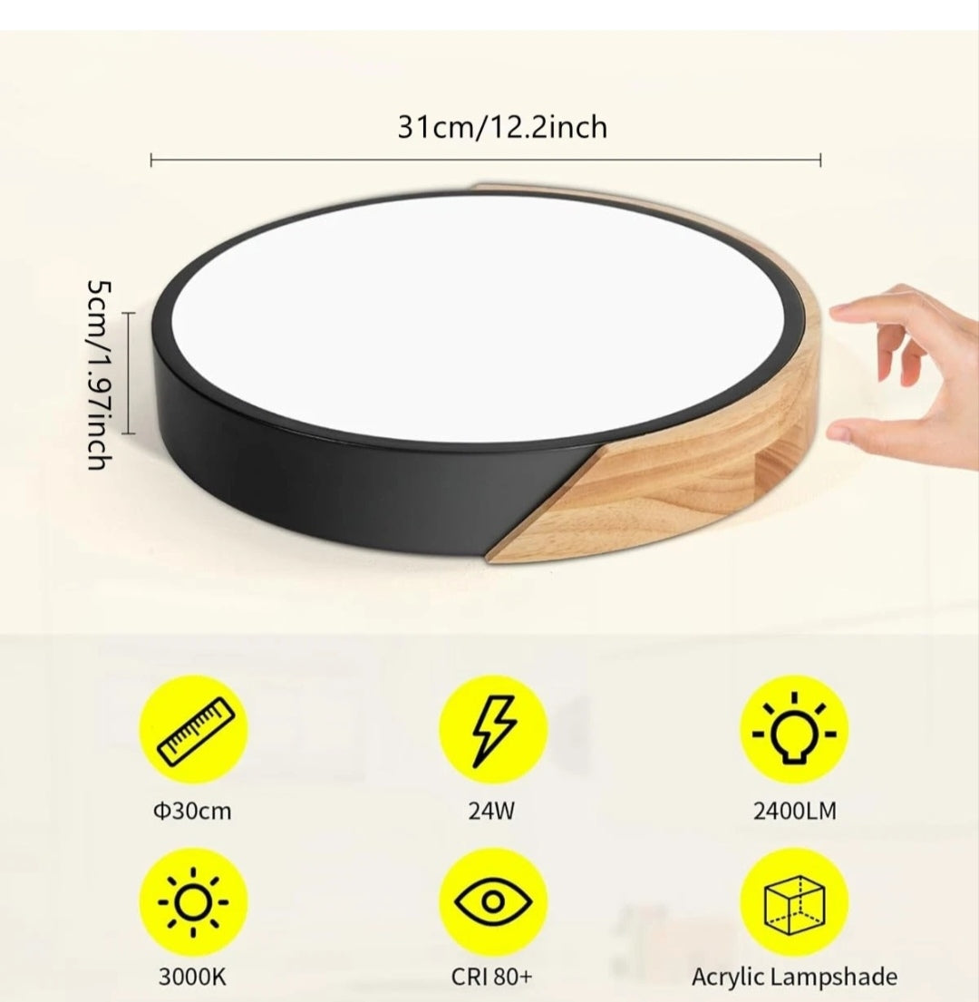 LED Deckenlampe Deckenleuchte Holz Warmweiß