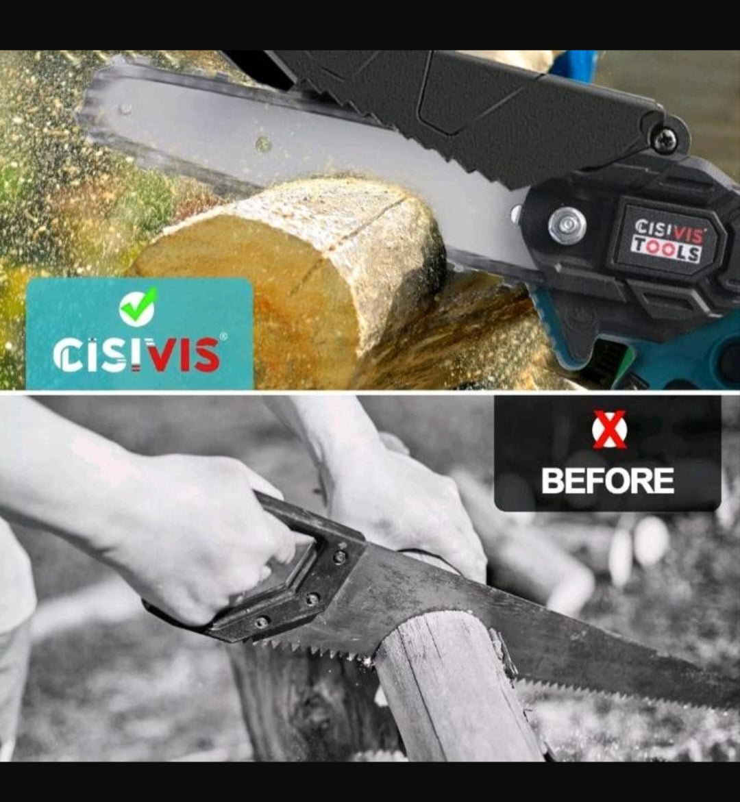 Akku Kettensäge Gartensäge mit 2 Akkus 6 & 8 Zoll