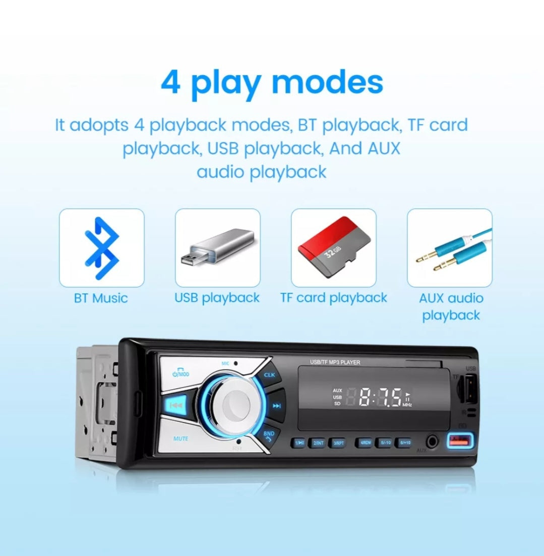 Autoradio Bluetooth Freisprechen Universal Din1 USB Aux SD