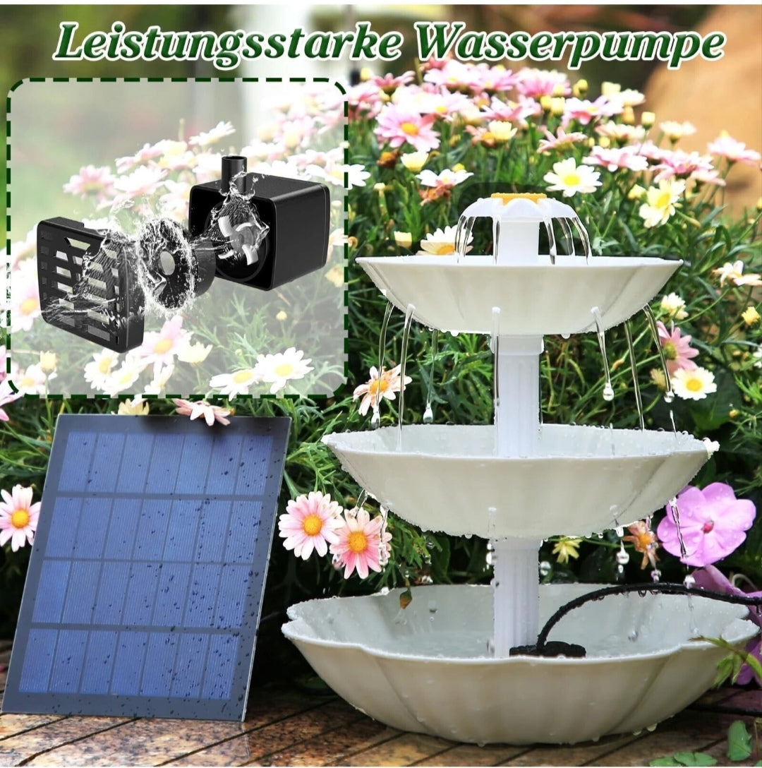 Gartenbrunnen Solarbrunnen Vogelbadbrunnen Balkonbrunnen
