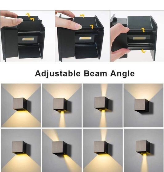 Led Wandleuchten Wandlampen Up Down 2 Stück mit Bewegungsmelder Innenraum und Außenbereich