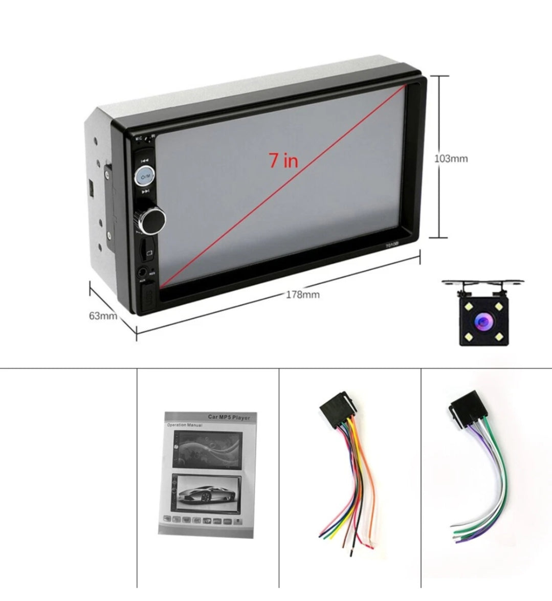 Autoradio Bluetooth Doppel Din2 Touchscreen Rückfahrtkamera