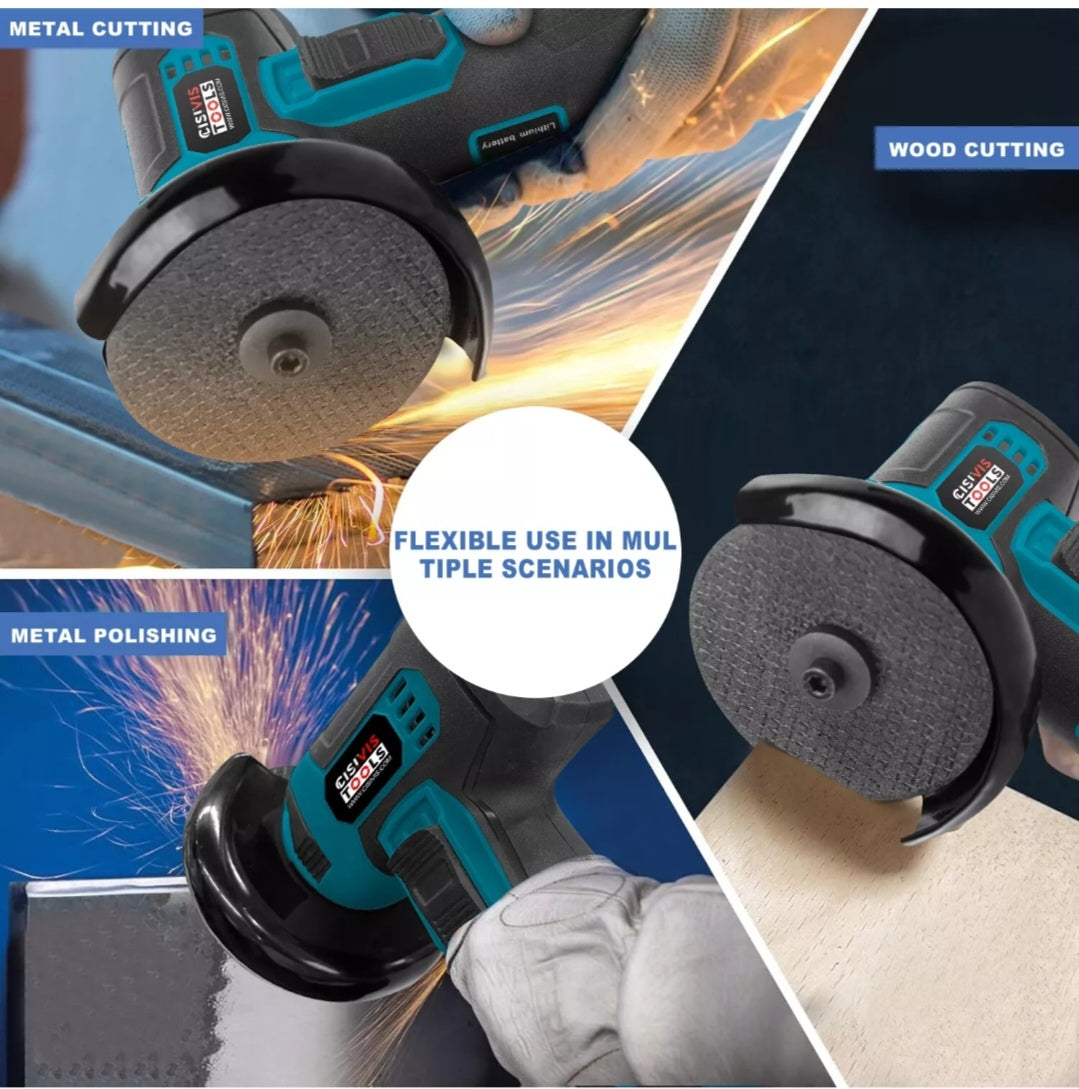 Akku Winkelschleifer Schleifmaschine Flex mit 2 Akkus