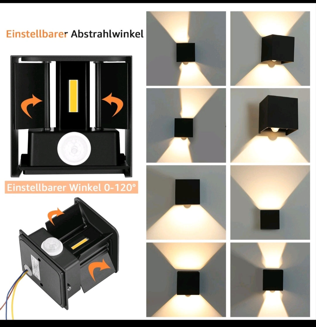 LED Wandleuchte Wandlampe up down innen Aussen mit Bewegungsmelder