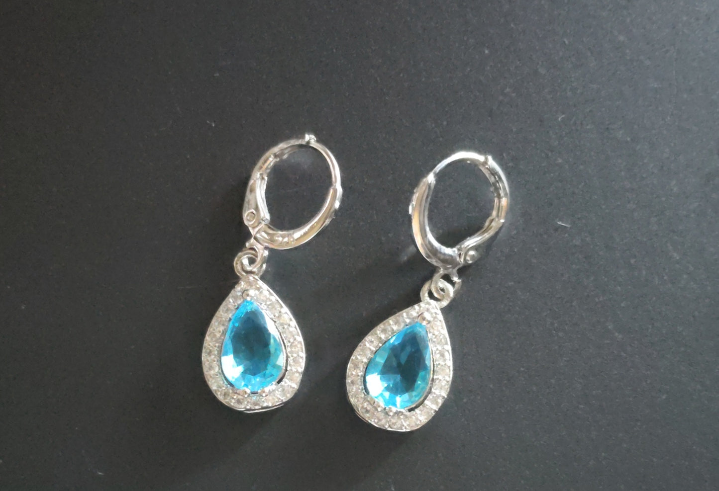 Schmuckset Ohrringe Kette Anhänger 925 Silber Zirkonia-Steine