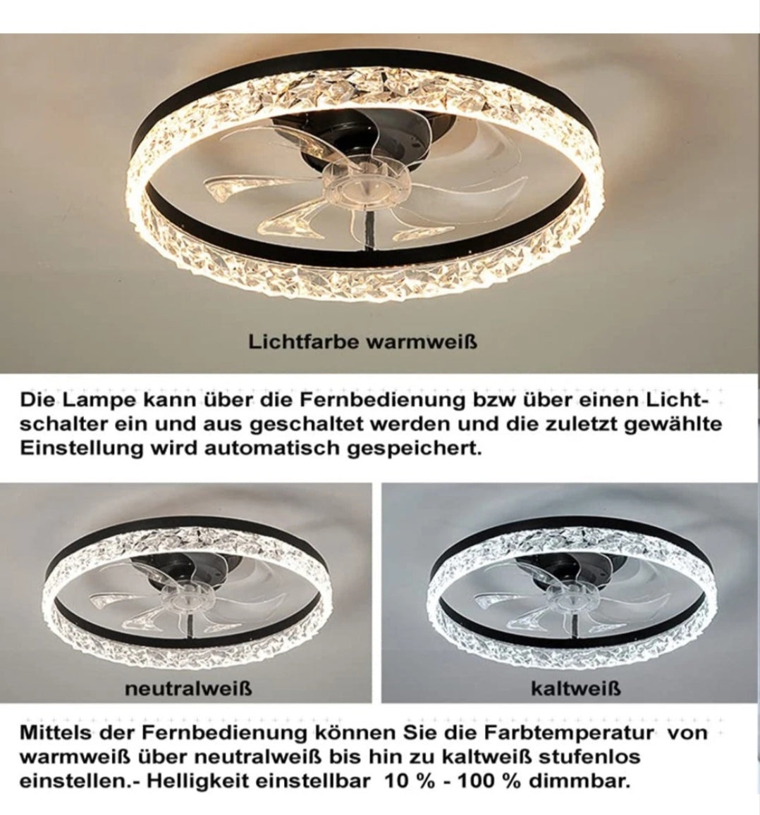 Deckenlampe Deckenleuchte Deckenventilator Dimmbar LED