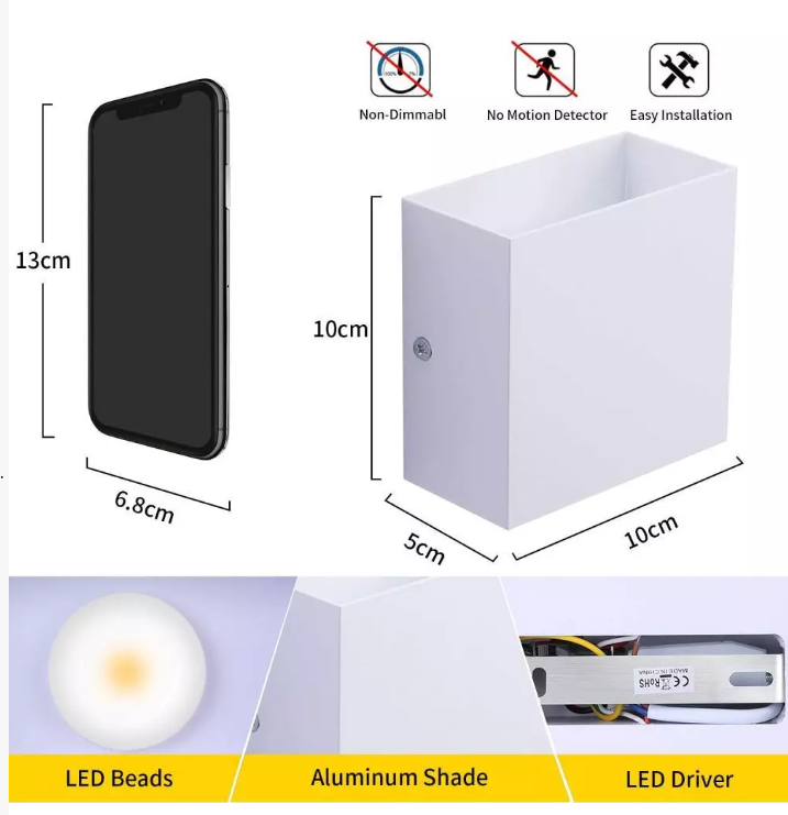 Led Wandleuchten Wandlampen Up Down Innenräume 2St. Kaltweiß