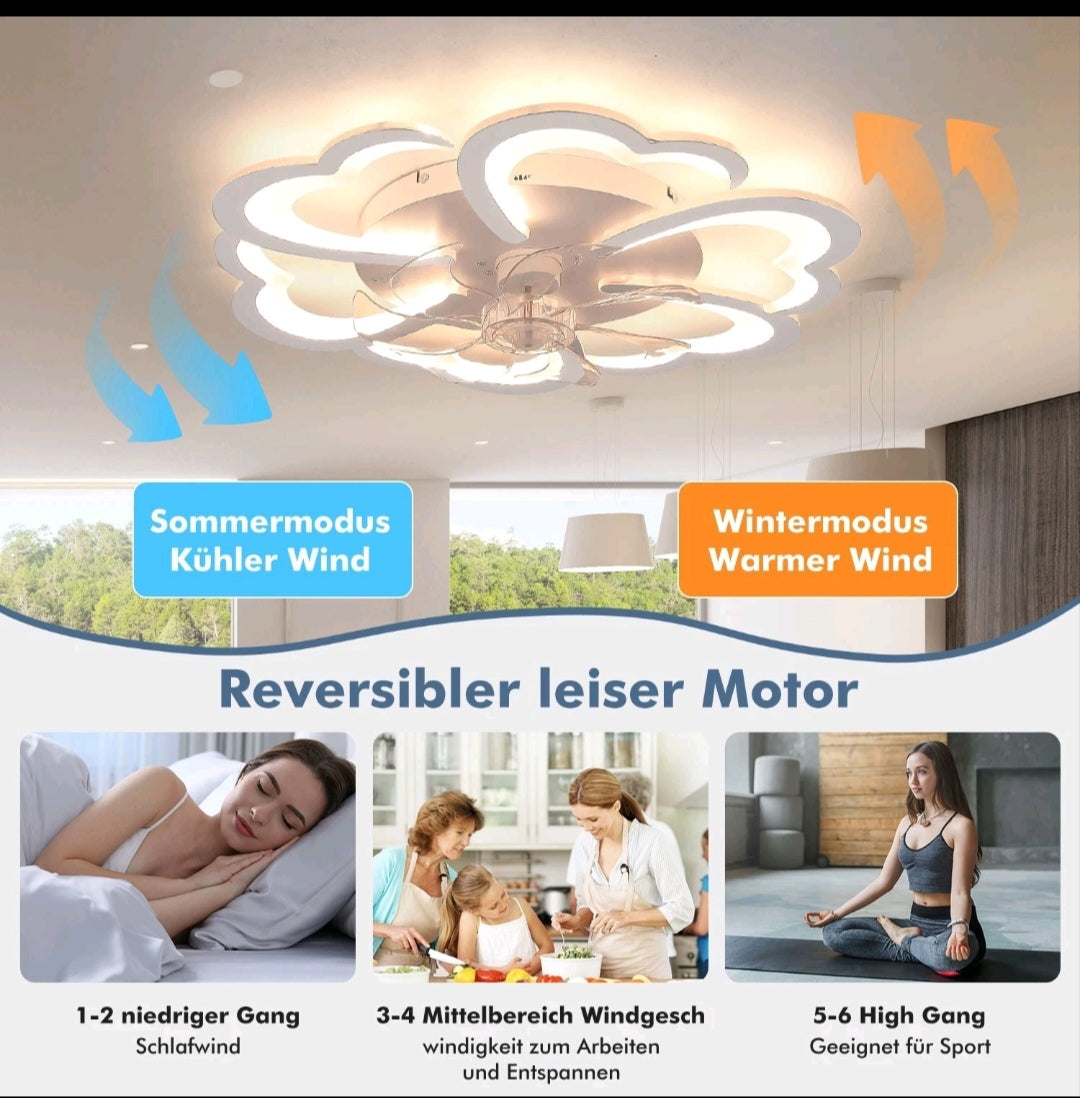 Deckenventilator LED Deckenlampe Ventilator Modern Dimmbar
