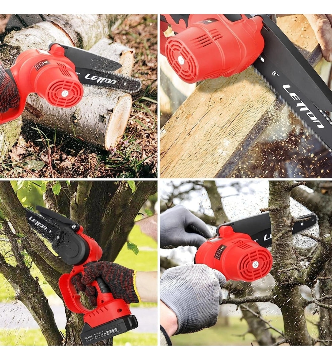 Akku Kettensäge Gartensäge mit 2 Akkus