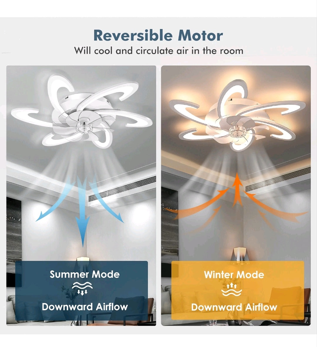 LED Deckenlampe Deckenleuchte mit Ventilator