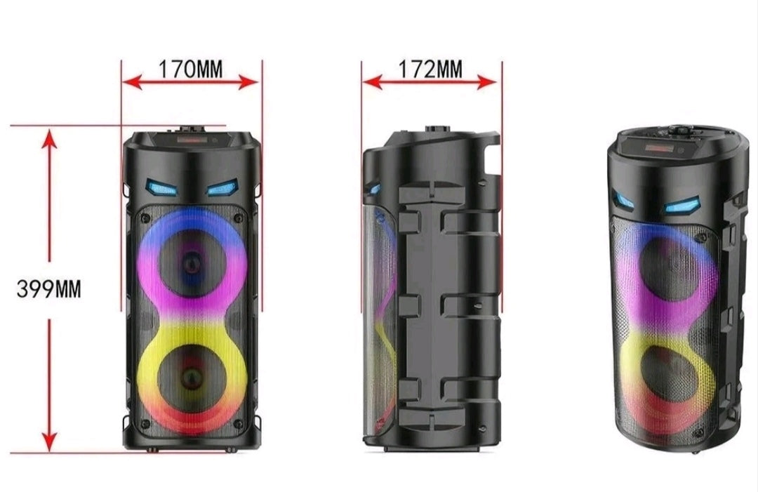 Bluetooth Partylautsprecher Lautsprecher mit LEDs + Mikrofon