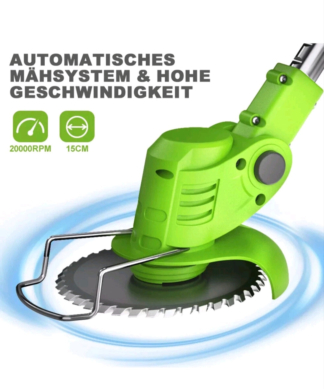 Akku Rasentrimmer Grasschneider Rasenmäher +Zubehör