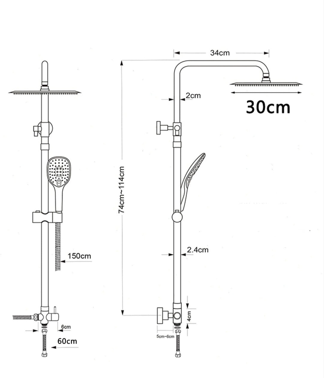 Regendusche Duschset Duschsystem Komplett Modern