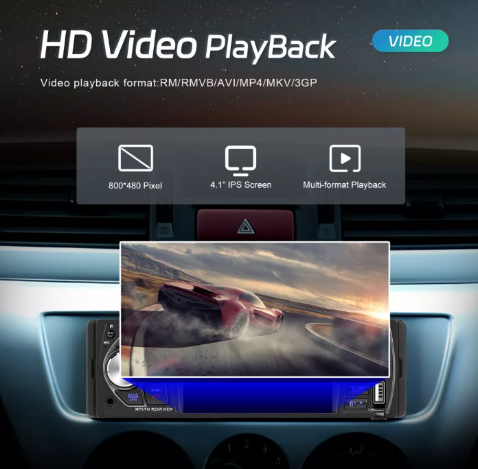 Autoradio Bluetooth Freisprechen DIN 1 Norm 4 Zoll