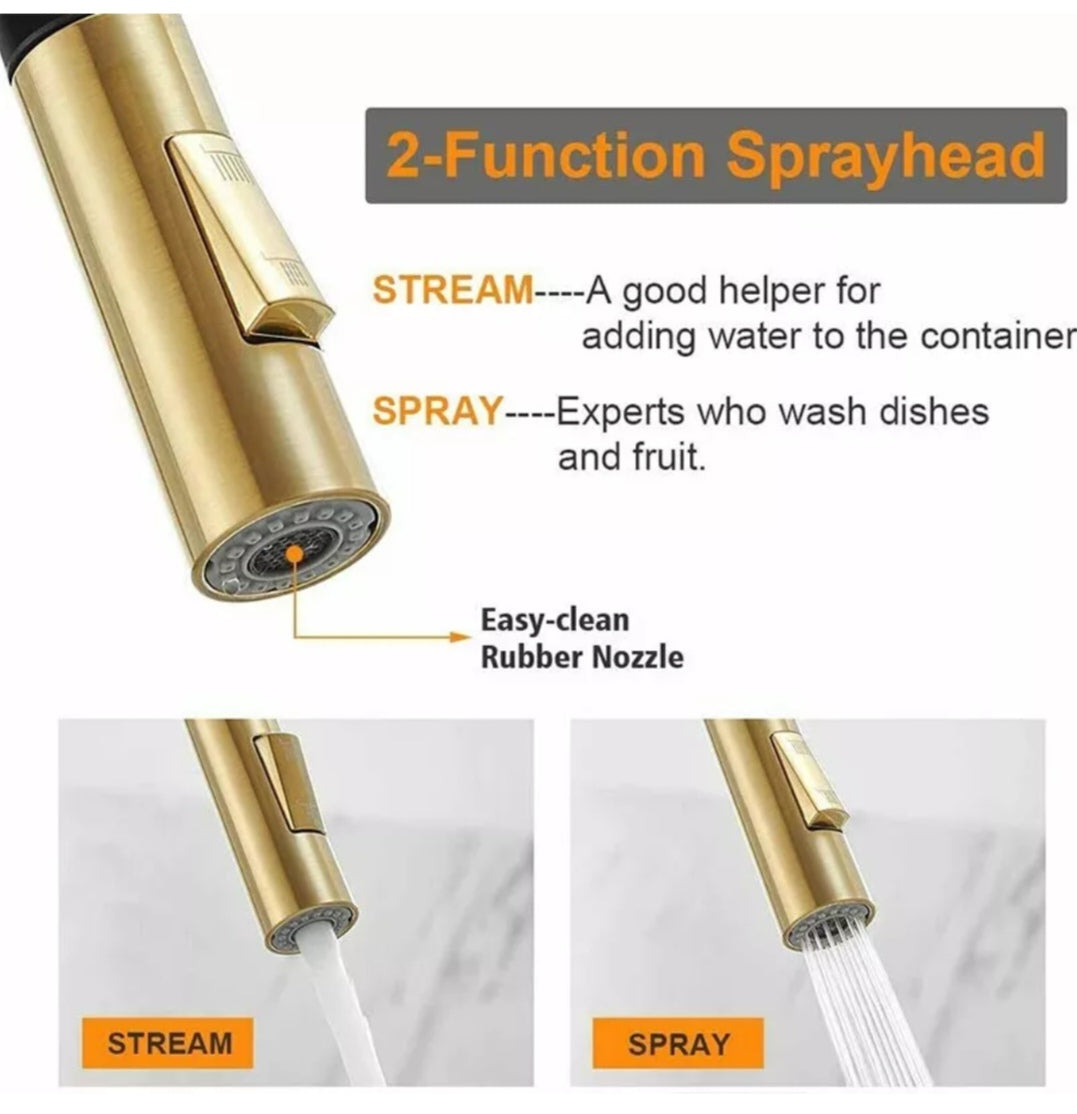 Wasserhahn Küchenarmartur Mischbatterie Schwarz Gold