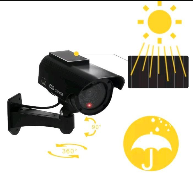 Überwachungskamera Set Dummy Kamera Set 4 Stück Solar