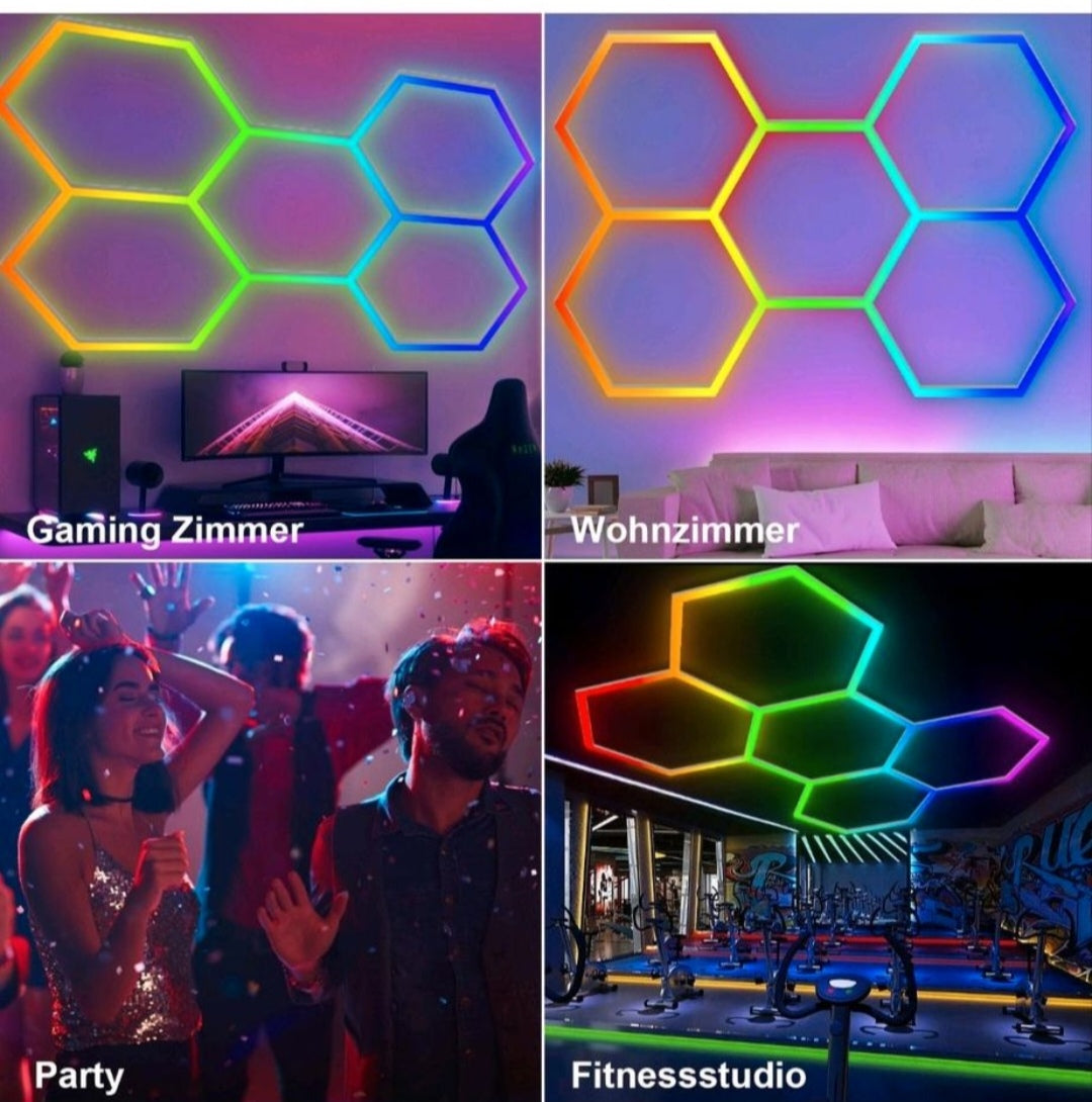 Hexagon Garagenlicht Werkstattlampe Showroom Rgb
