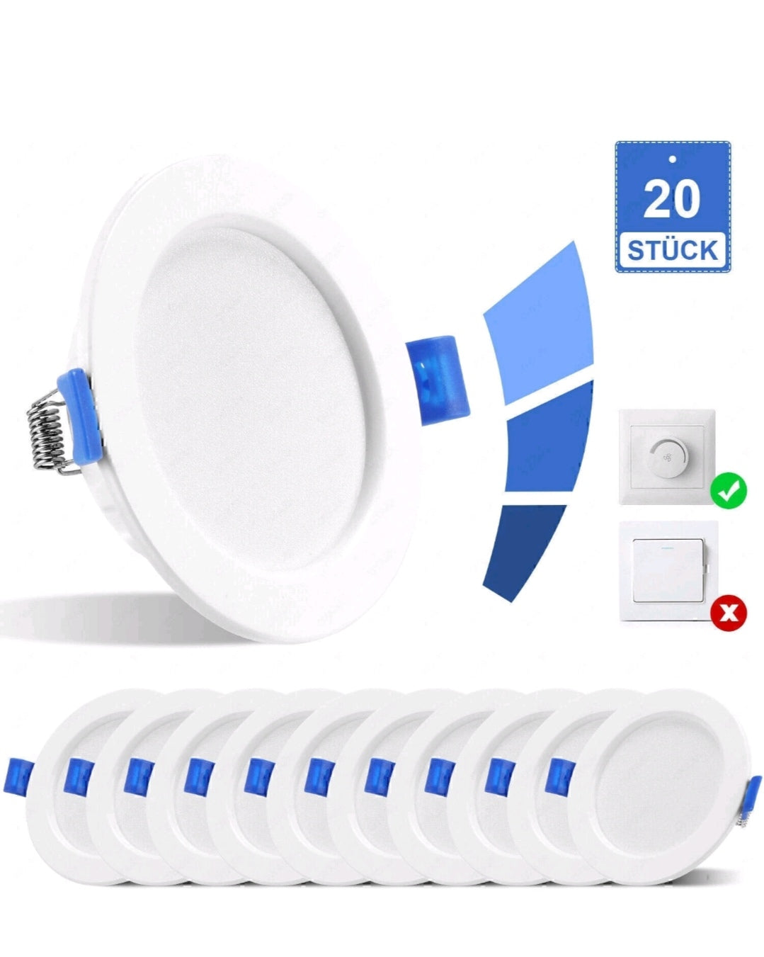 Led Einbau Spots Strahler 20St Kaltweiss