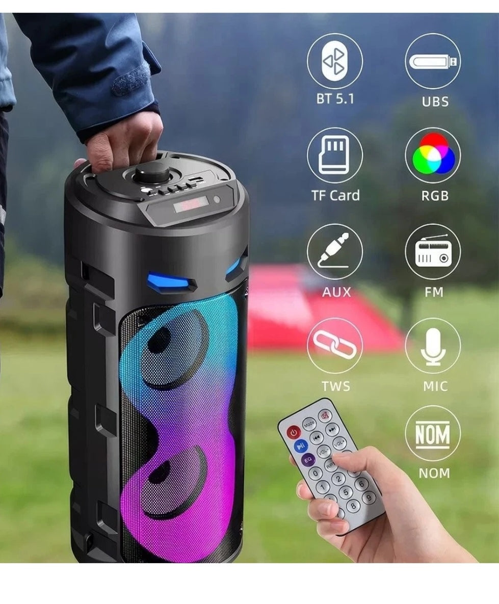 Bluetooth Partylautsprecher Lautsprecher mit LEDs + Mikrofon