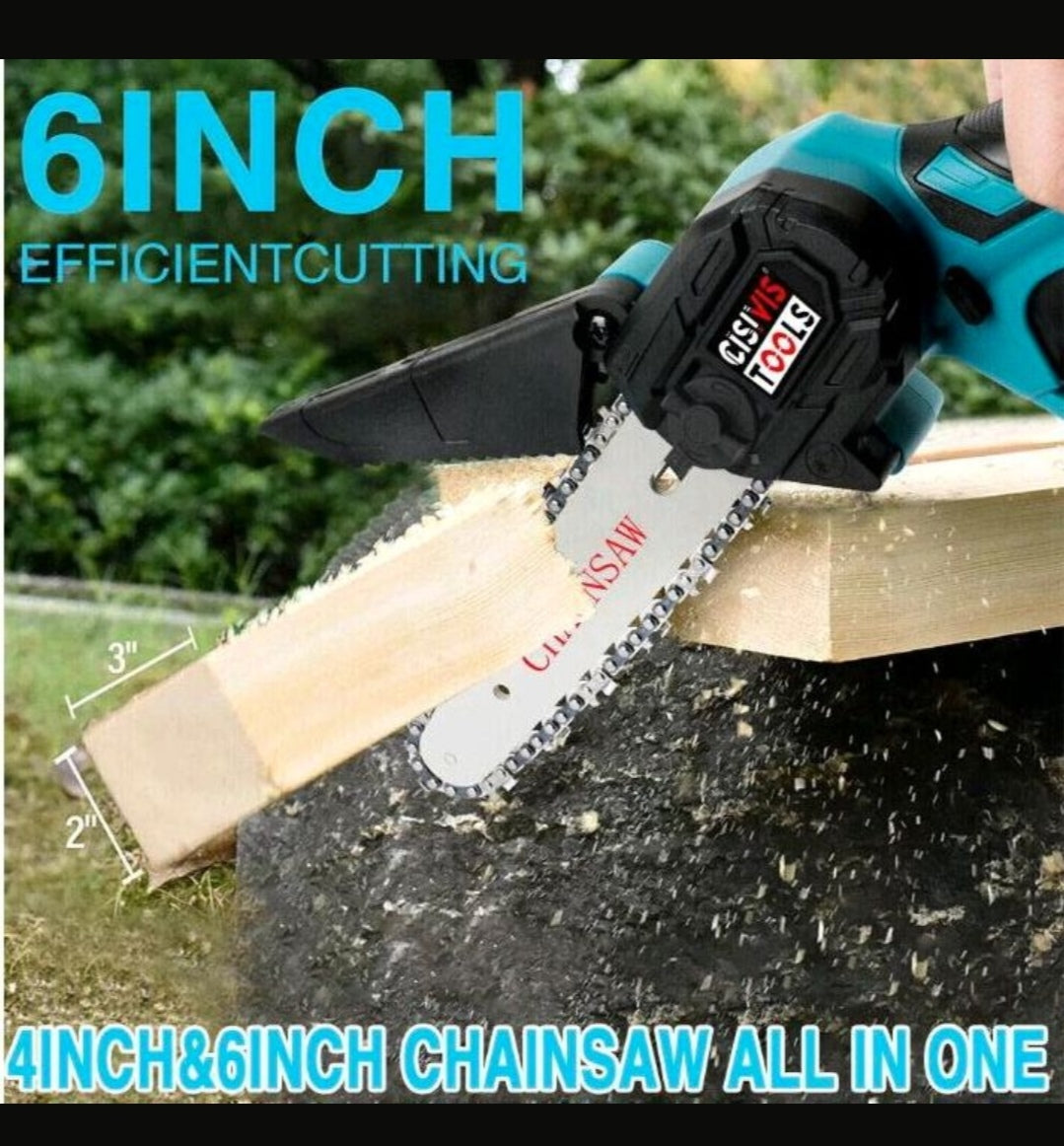 Akku Kettensäge Gartensäge mit 2 Akkus Motorsäge